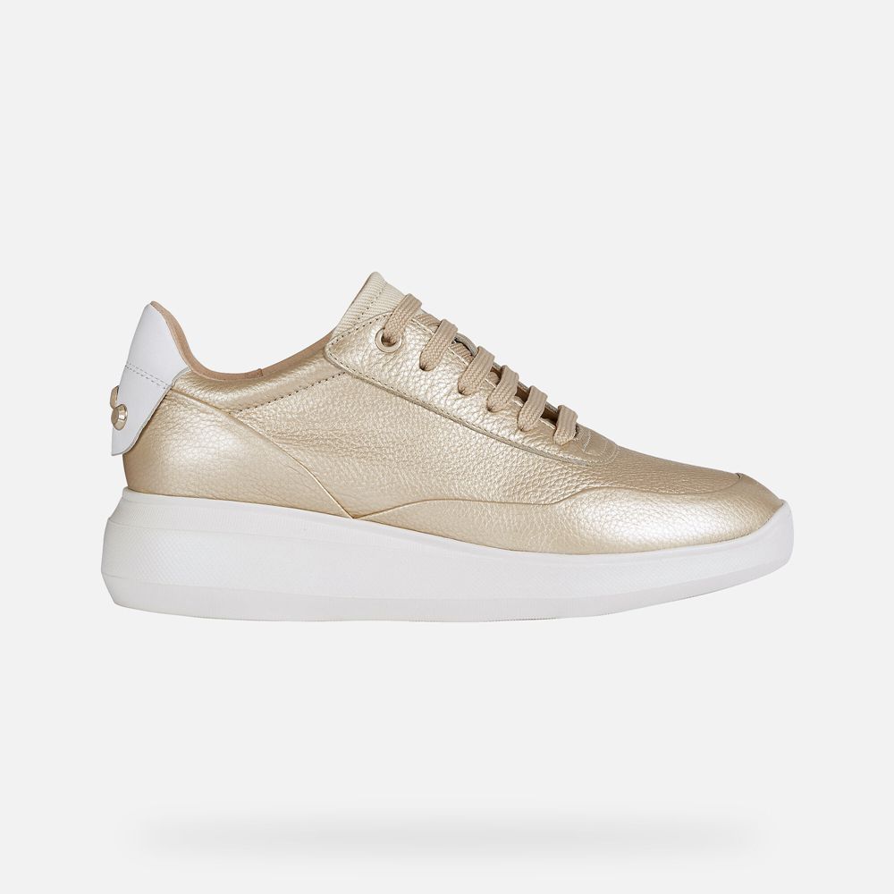 Tenis Geox Senhora Douradas/Branco - Rubidia - GTANX6794